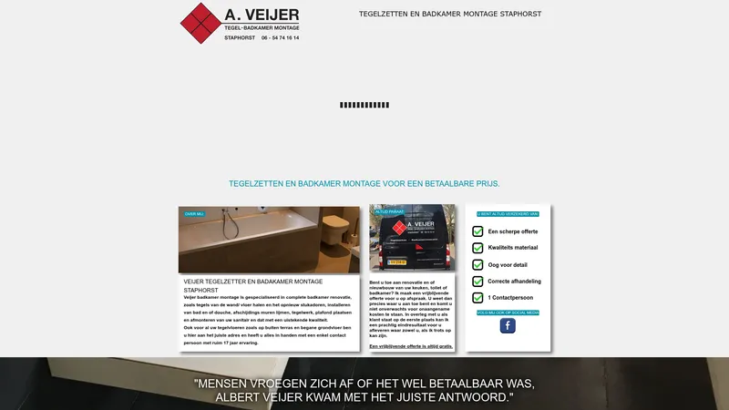 Website van A. Veijer tegel- en badkamer montage