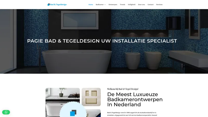 Website van bad en tegel design W. Pagie
