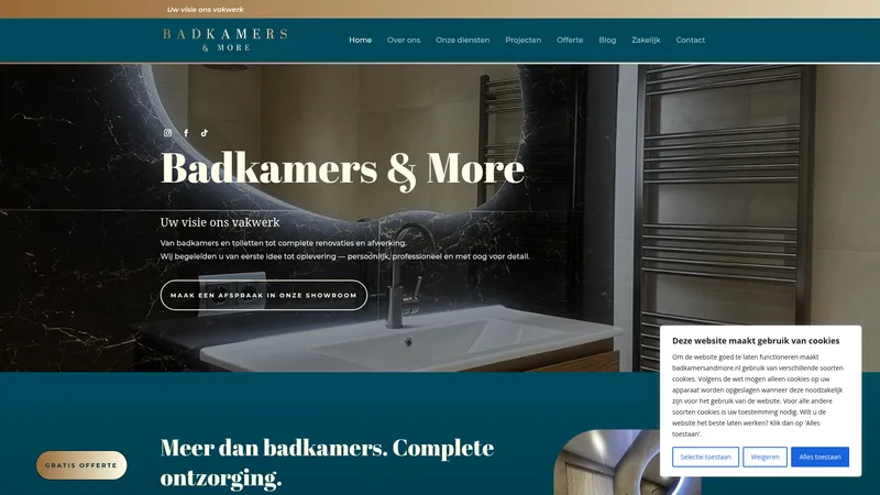 Website van Badkamers & More