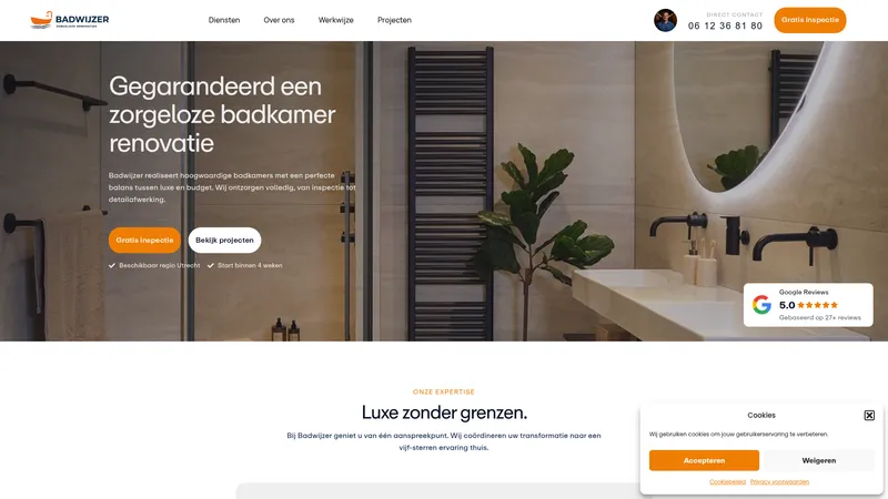 Website van Badwijzer Totaalbouw
