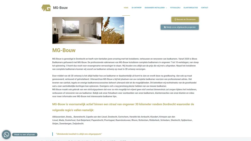 Website van Bloos Badkamers