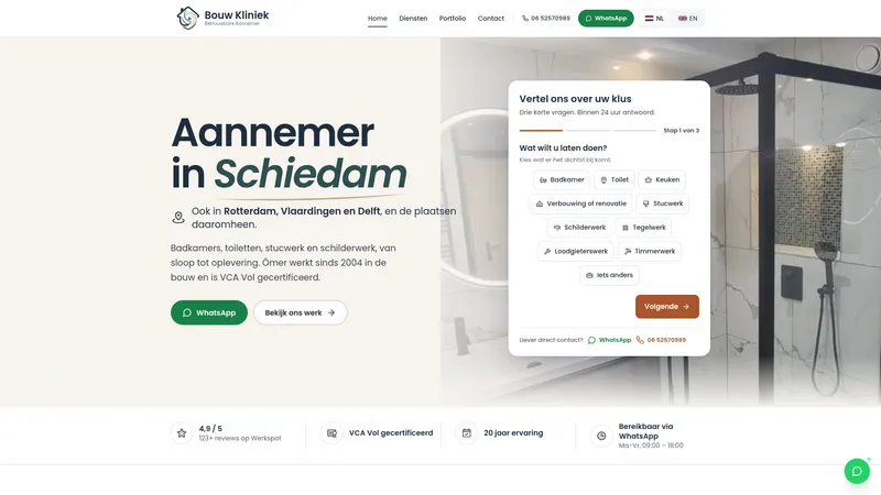 Website van Bouw Kliniek