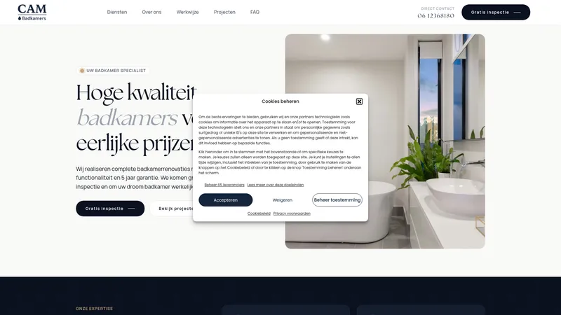 Website van Cam Badkamers