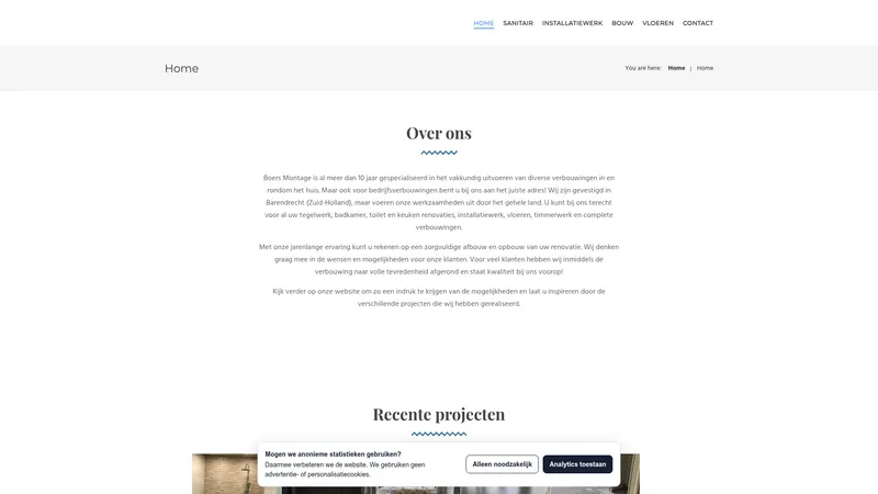 Website van D. Boers Montagebedrijf