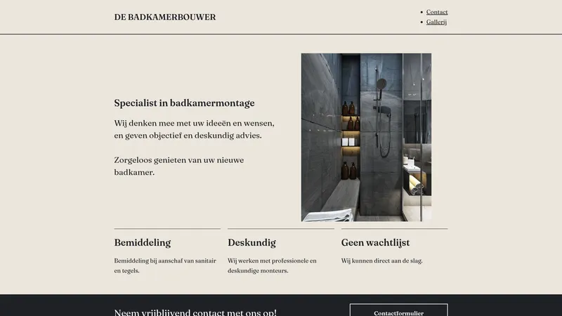 Website van De Badkamerbouwer