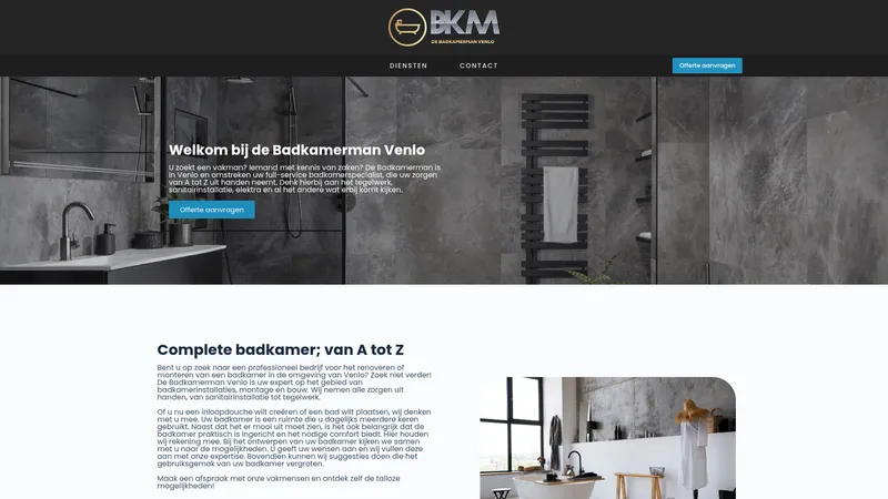 Website van De Badkamerman Venlo