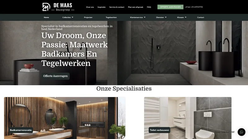 Website van De Maas Bouwgroep