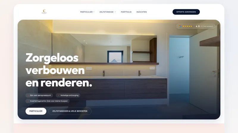 Website van Eauase Renovatie experts