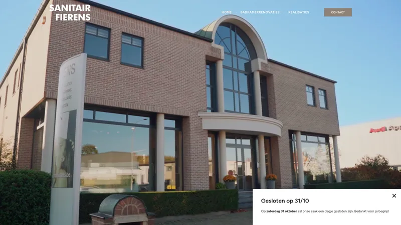 Website van Fierens Sanitair