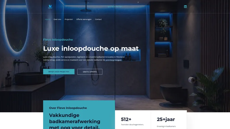 Website van Flevoinloopdouche