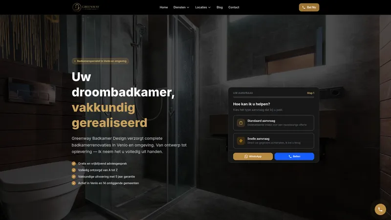 Website van Greenway Badkamer Design