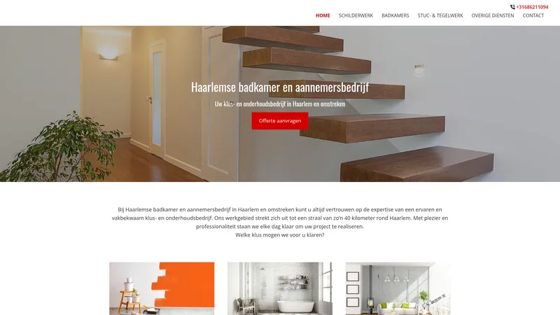 Website van Haarlemse Badkamers en keukens installateur