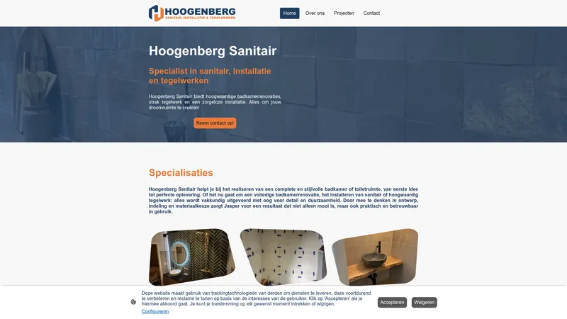 Website van Hoogenberg Sanitair