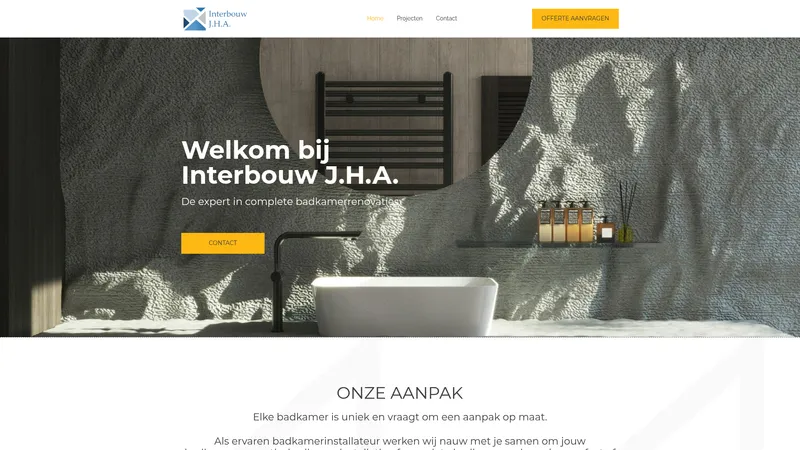 Website van Interbouw JHA Badkamerinstallateur Tegelzetter Arnhem