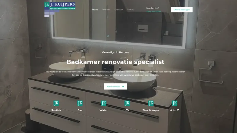 Website van Jeroen Kuijpers Badkamerrenovatie