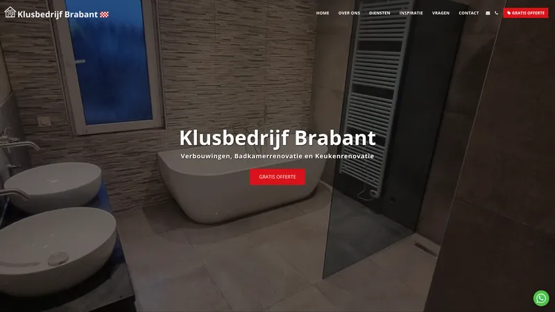Website van Klusbedrijf Brabant | Badkamer verbouwen - Keuken verbouwen🛠