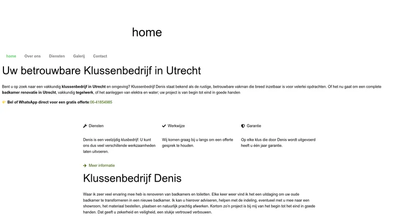 Website van Klussenbedrijf Denis🛠