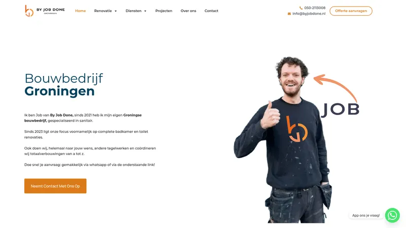Website van Klussenbedrijf Groningen By Job Done