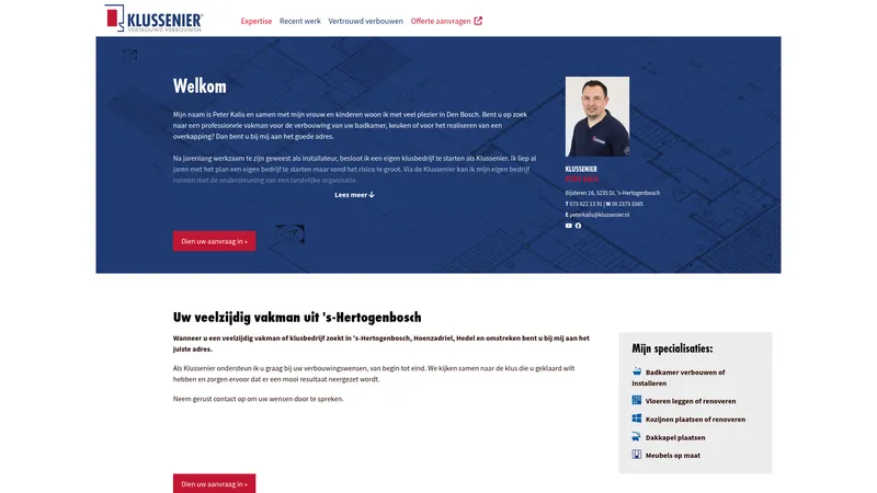 Website van Klussenier Peter Kalis