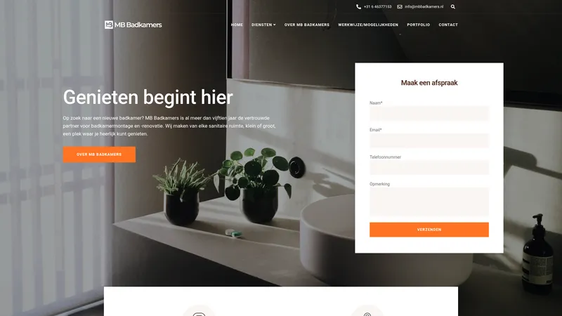 Website van M b badkamers