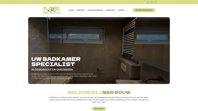 Website van M&R Bouw