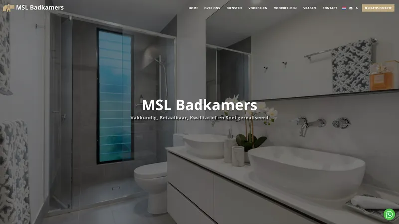 Website van MSL Badkamers