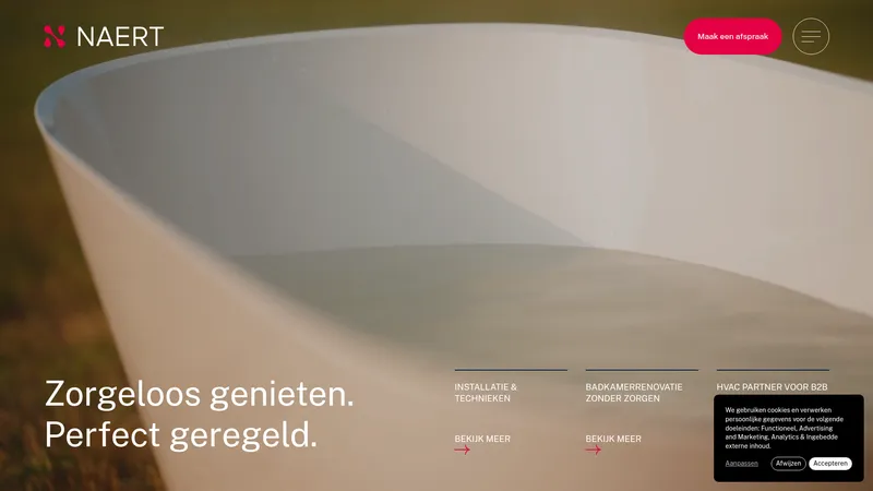 Website van Naert badkamerrenovatie & technieken