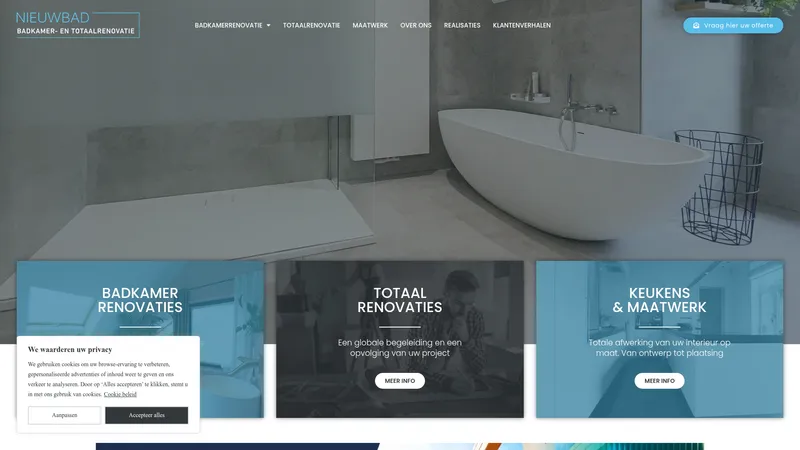 Website van NieuwBad Badkamerrenovatie