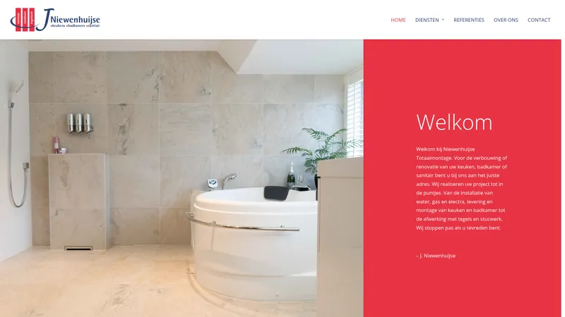 Website van Niewenhuijse Totaalmontage