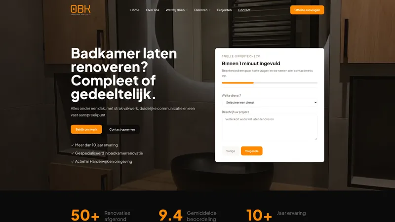 Website van OBK badkamerrenovatie