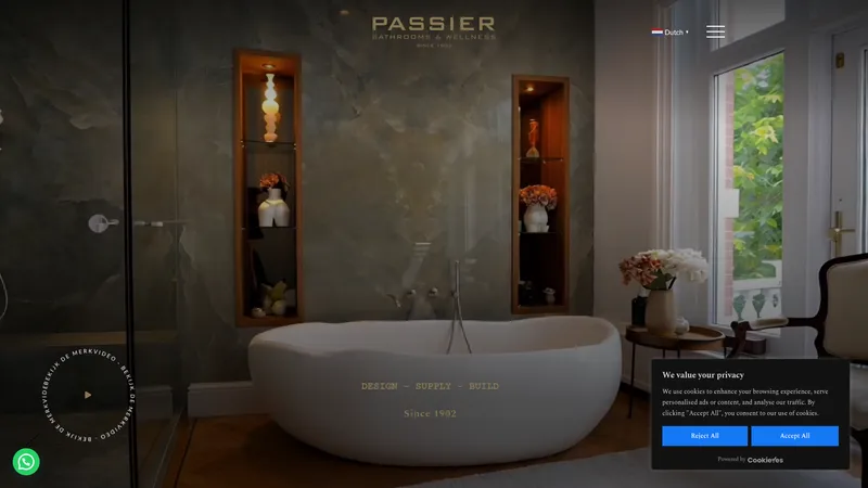 Website van Passier Bathrooms & Wellness