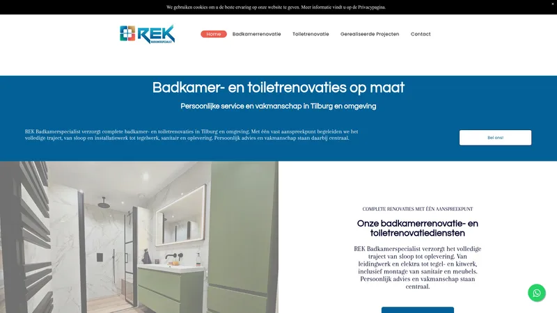Website van REK Badkamerspecialist