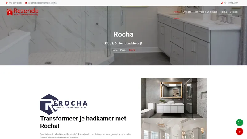 Website van Rocha klus&onderhoudsbedrijf