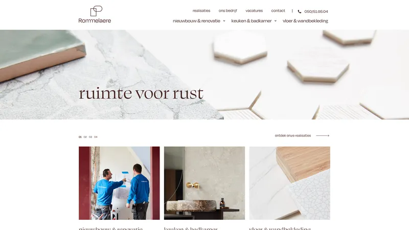 Website van Rommelaere Keuken - Badkamer - Maatwerk