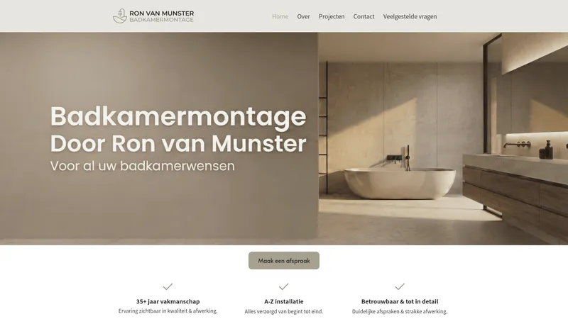 Website van Ron van Munster Badkamer Montage