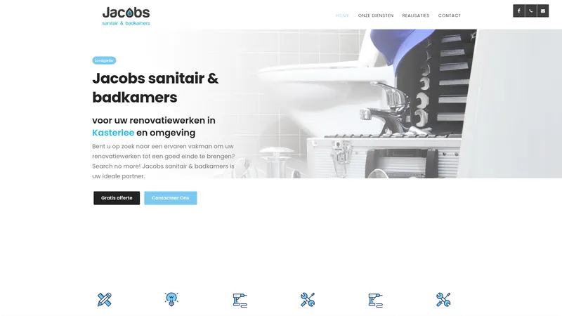 Website van Sanitair Jacobs - Badkamerrenovatie en installatie