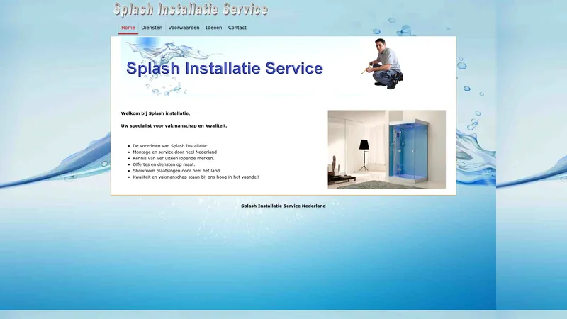 Website van SPLASH installatie sanitair & service