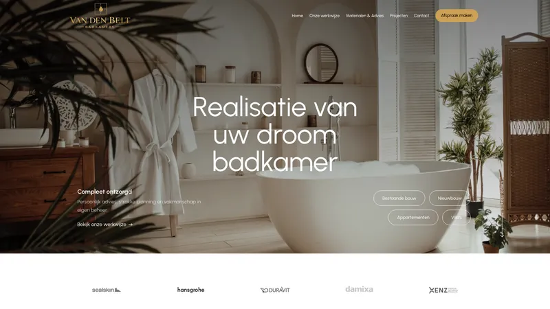 Website van Van den belt Badkamers