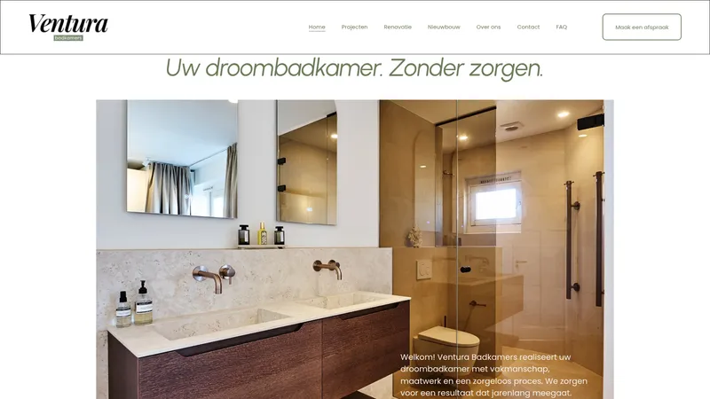 Website van Ventura badkamers