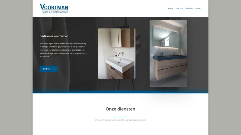 Website van Voortman tegel- en metselwerken
