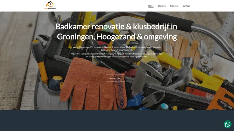 Website van Walter klussen bedrijf