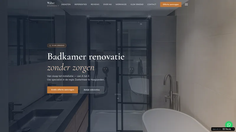 Website van Walter Stoffers Badkamers